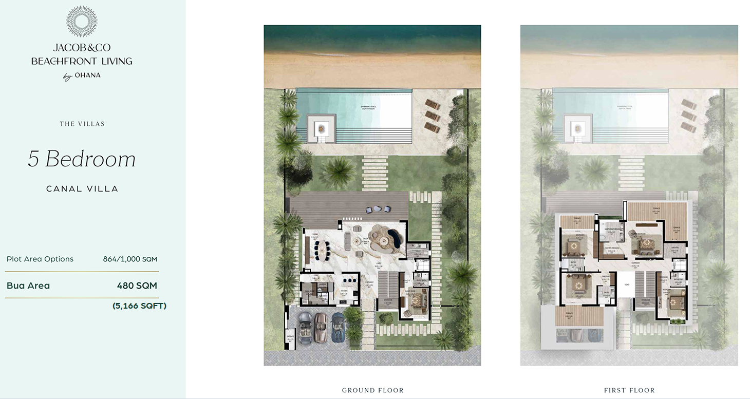5 bedroom canal villa layout